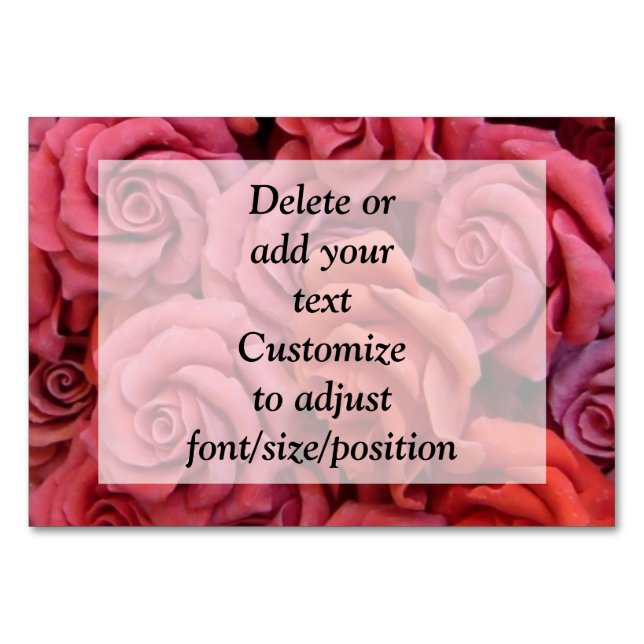 Numeração De Mesa Rosas florais cor de rosa (Frente)