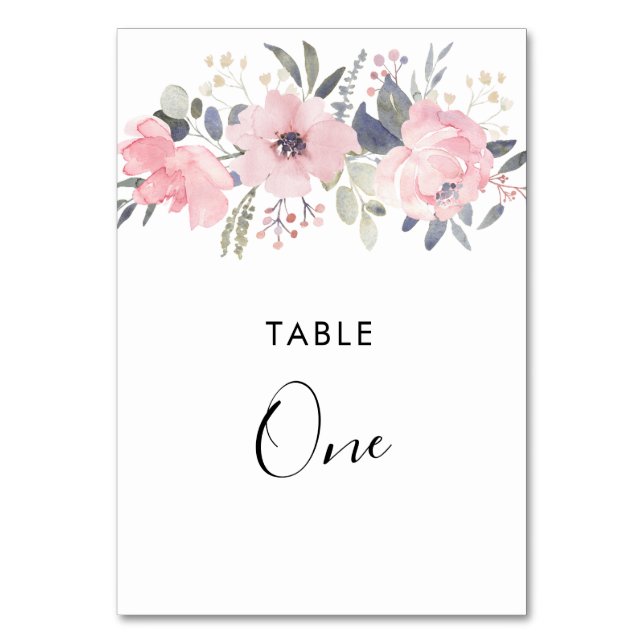 Numeração De Mesa Rosas Florais Rosadas Folhagem Rústica (Frente)