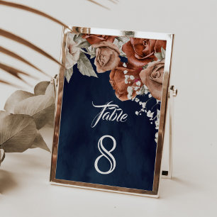 Numeração De Mesa Rosas Laranja Queimada Terracota Floral Casamento 
