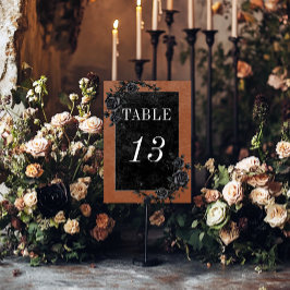 Numeração De Mesa Rosas Pretos Góticos, Raven e Negras Casamento por