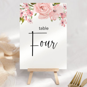 Numeração De Mesa Rosas Rosa Bege Número da Mesa de Casamento Floral