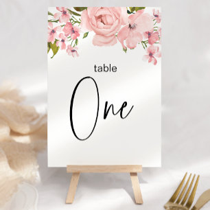 Numeração De Mesa Rosas Rosa Bege Número de Mesa de Casamento Floral