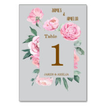 Rosas Rosa Elegantes e Casamento Floral Cinza