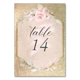 Numeração De Mesa Rosas Rosa Esbranquiçadas Rosa e Douradas