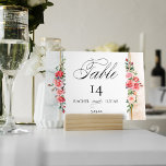 Numeração De Mesa Rosas Rosa Românticas De Cores Aquáticas<br><div class="desc">Aglomerados elegantes de rosas e folhagem cor-de-rosa pinceladas e de cor-de-água elegantes num fundo sutil de cor-de-água pastel,  rótulo bordado a ouro e campos de texto editáveis. Apresenta um gráfico de texto "Mesa" na fonte de script personalizada (ou elimina e personaliza no editor de design).</div>