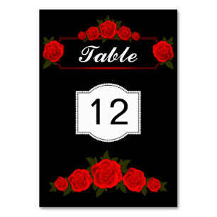Numeração De Mesa Rosas vermelhas