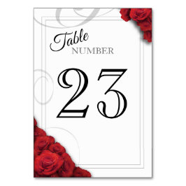 Numeração De Mesa Rosas Vermelhas e Número de Mesa com Ondulação
