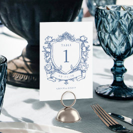 Numeração De Mesa Rosas Vermelhos Casamento de Crest de Vintagem Azu