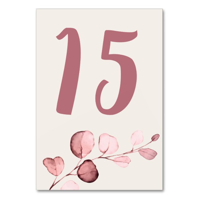 Numeração De Mesa Rose Gold Botânicos Quinceañera (Frente)