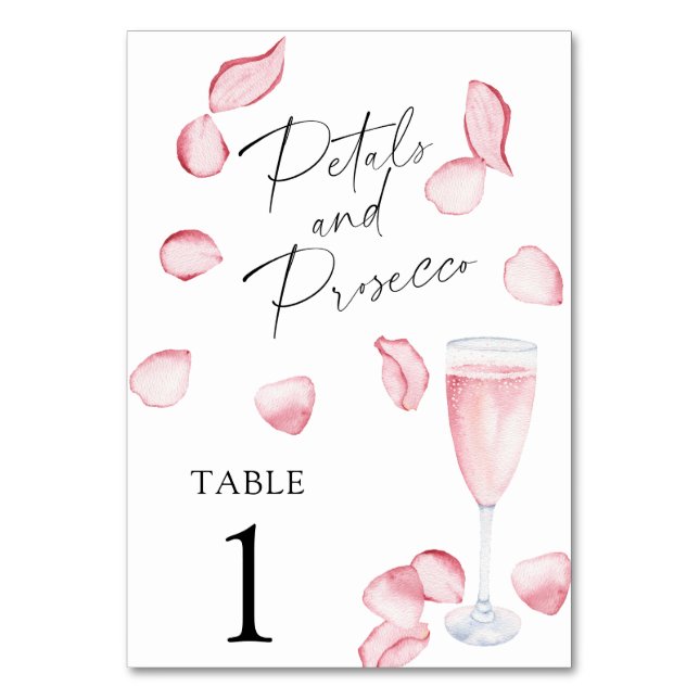 Numeração De Mesa Rose Prosecco - número da mesa de casamento (Frente)