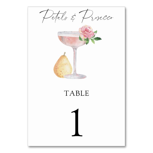 Numeração De Mesa Rose Prosecco - número da mesa de casamento (Frente)