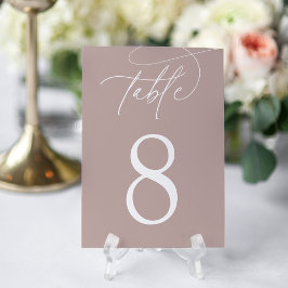 Numeração De Mesa Rose Taupe | Script Simples e Elegante