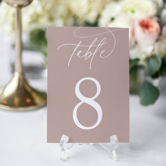 Numeração De Mesa Rose Taupe | Script Simples e Elegante (Criador carregado)