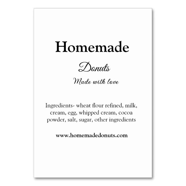 Numeração De Mesa Rosquinhas caseiras feitas com amor adicionar text (Frente)