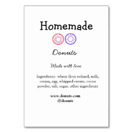 Numeração De Mesa Rosquinhas caseiras feitas com amor adicionar text