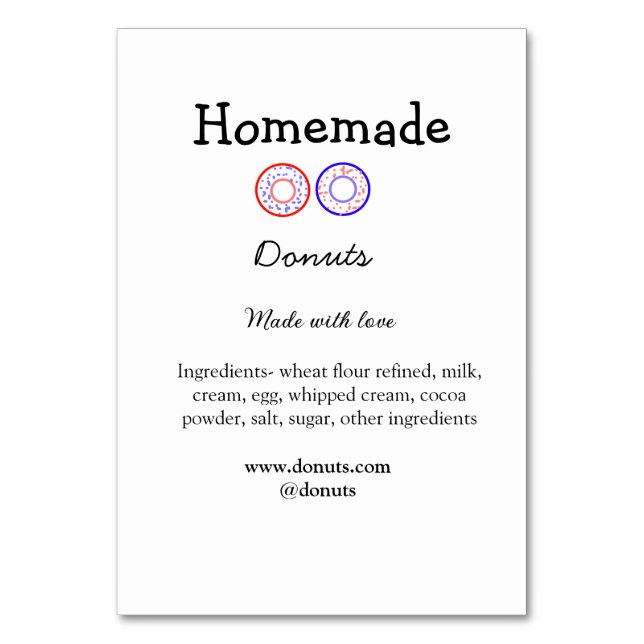 Numeração De Mesa Rosquinhas caseiras feitas com amor adicionar text (Frente)