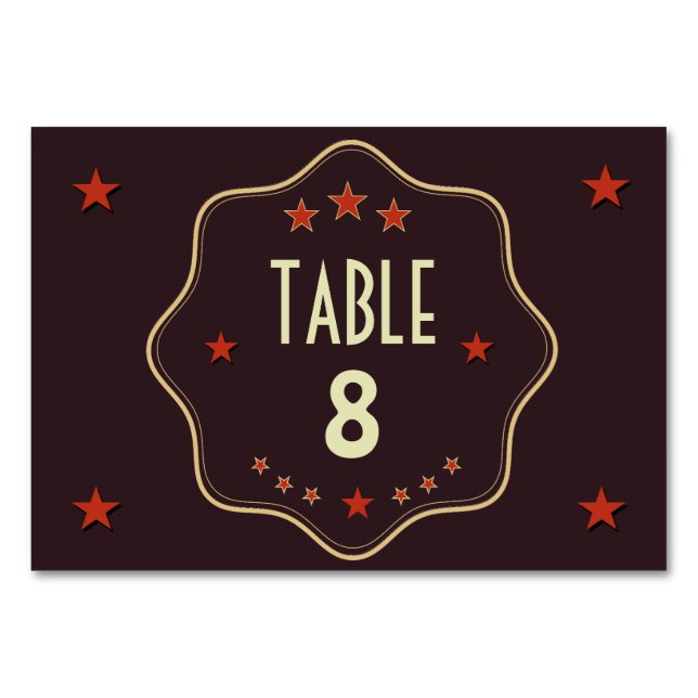 Numeração De Mesa Rótulo Retro Número Personalizado Clássico (Frente)