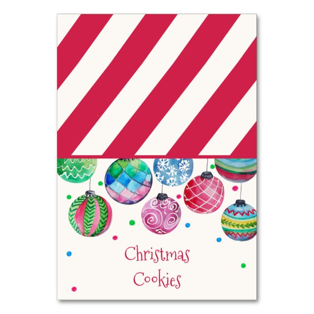 Numeração De Mesa Rótulos de Comida de Buffet de Natal de Ornamento  (Frente)