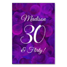 Numeração De Mesa Roxo 30 Elegante e Festa de aniversário suave