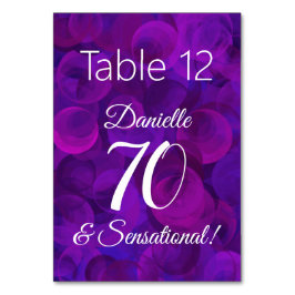 Numeração De Mesa Roxo 70 Elegante e Festa de aniversário sensaciona