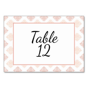Numeração De Mesa Roxo Pêssego Suave Damask