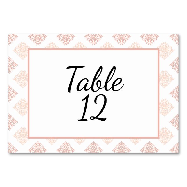 Numeração De Mesa Roxo Pêssego Suave Damask (Frente)