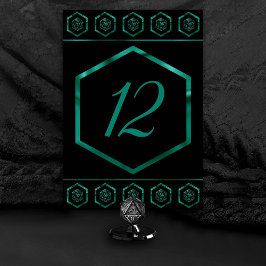Numeração De Mesa RPG Dice | Emerald Fantasy Tabletop Retro Gamer