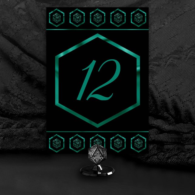 Numeração De Mesa RPG Dice | Emerald Fantasy Tabletop Retro Gamer (Criador carregado)
