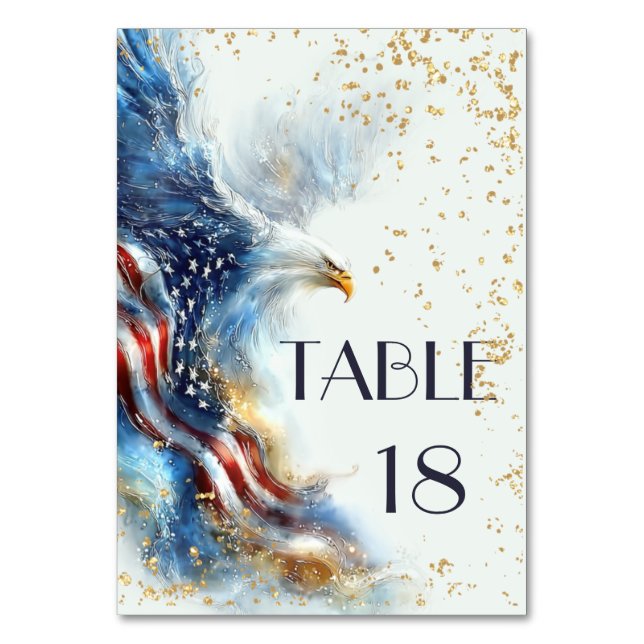 Numeração De Mesa RSVP Bald Eagle Patriotic USA Semiquincentennial (Verso)