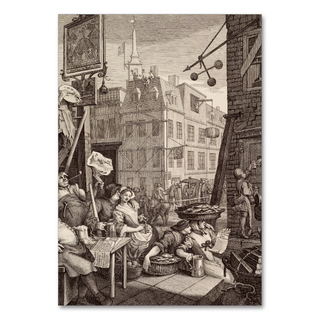Numeração De Mesa Rua da Cerveja de William Hogarth (Frente)