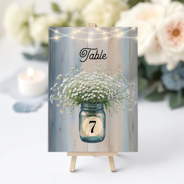 Numeração De Mesa Rua Rustic Baby's Breath Country Wedding Table Num (Table Number)