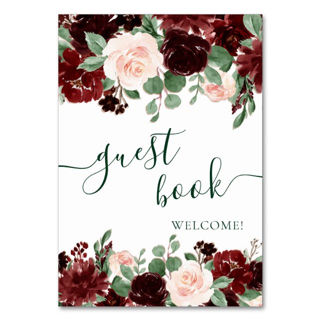 Numeração De Mesa Rustic Blooms | Terracotta e Marsala — Livro de Co (Frente)