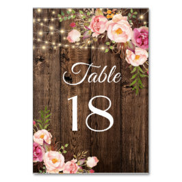 Numeração De Mesa Rustic Boho Floral String Luzes Mesa Nu