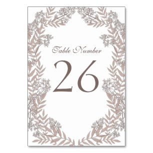 Numeração De Mesa Rustic Brown Wedding Vintage Botânico