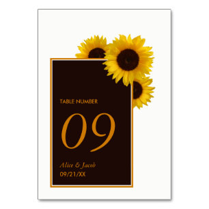 Numeração De Mesa Rustic Country Sunflower - Casamento Floral