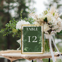 Numeração De Mesa Rustic Fern Green Foliage Emerald Wedding