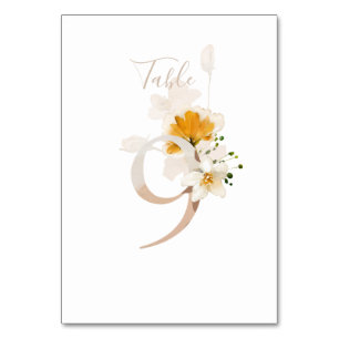Numeração De Mesa Rustic Floral Manuscrito 9 Casamento