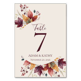 Numeração De Mesa Rustic Maple Leaf Fall Wedding Table Numbers