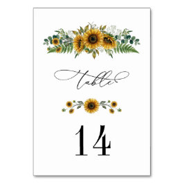 Numeração De Mesa Rustic Sunflower Wedding Table Number