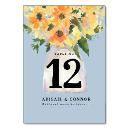 Numeração De Mesa Rústica Buquê de girassol Aquarela