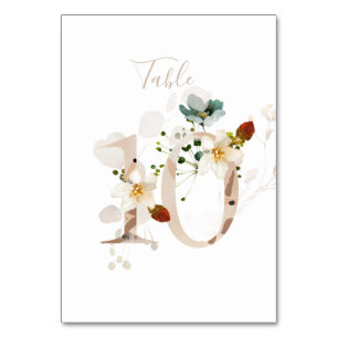 Numeração De Mesa Rústico Floral Escrito à Mão Script 10 Casamento