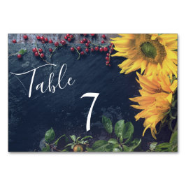 Numeração De Mesa Rústicos Girassóis e Casamento de Slate Country
