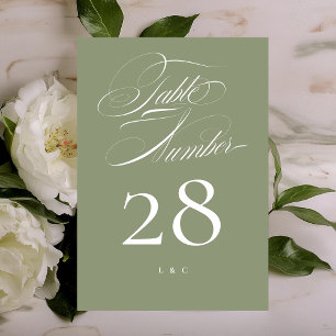 Numeração De Mesa Sábio Clássico Elegante no Casamento de Caligrafia