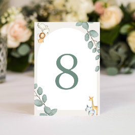 Numeração De Mesa Safari Animals Table Numbers Card