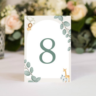 Numeração De Mesa Safari Animals Table Numbers Card