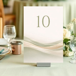 Numeração De Mesa Sage Green and Ivory Wedding Table Number