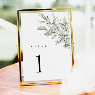 Numeração De Mesa Sage Green Botanical Wedding Table Numbers