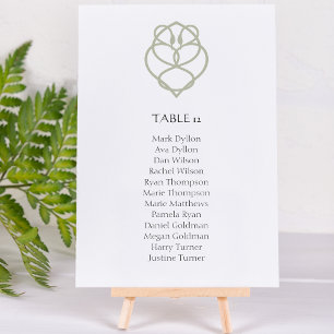 Numeração De Mesa Sage Green Celtic Irish Swan Love Knot Weds
