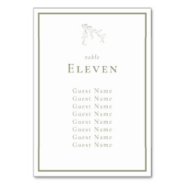 Numeração De Mesa Sage Green Leaves e Berries - Gráfico de Mesa