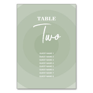 Numeração De Mesa Sage Green Modern Monogramas Número da Tabela de C